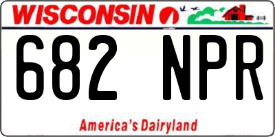 WI license plate 682NPR