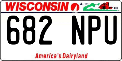 WI license plate 682NPU
