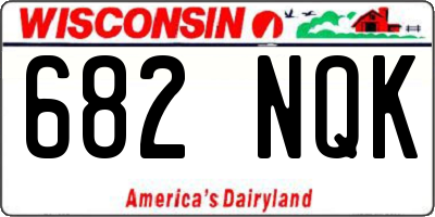 WI license plate 682NQK