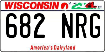WI license plate 682NRG