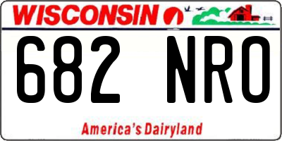WI license plate 682NRO