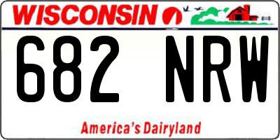 WI license plate 682NRW