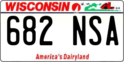 WI license plate 682NSA