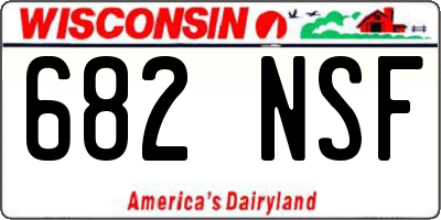 WI license plate 682NSF