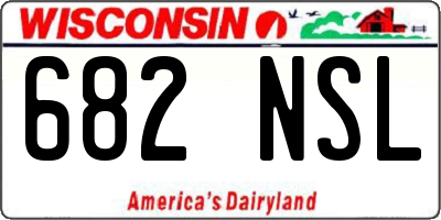 WI license plate 682NSL