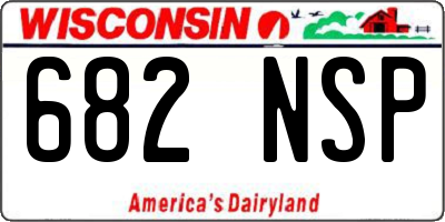 WI license plate 682NSP