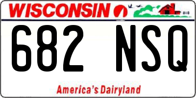 WI license plate 682NSQ