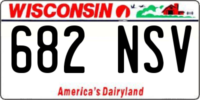 WI license plate 682NSV