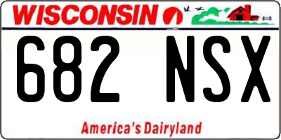 WI license plate 682NSX