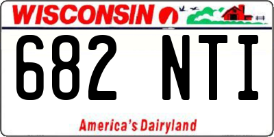 WI license plate 682NTI