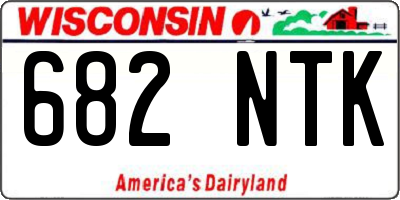 WI license plate 682NTK