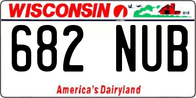 WI license plate 682NUB