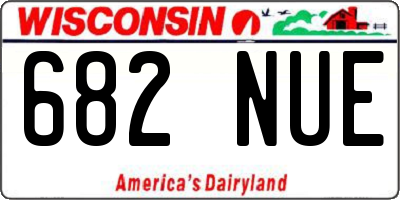 WI license plate 682NUE
