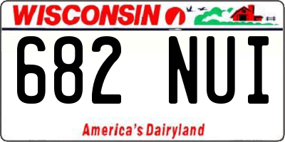 WI license plate 682NUI