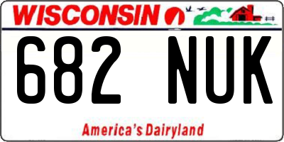 WI license plate 682NUK