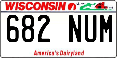 WI license plate 682NUM