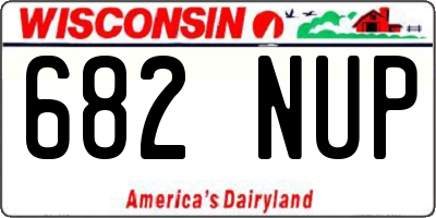 WI license plate 682NUP
