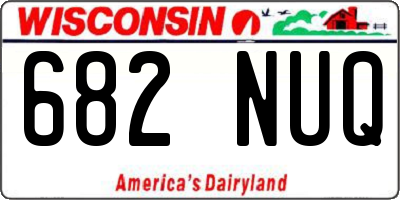 WI license plate 682NUQ