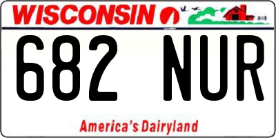 WI license plate 682NUR