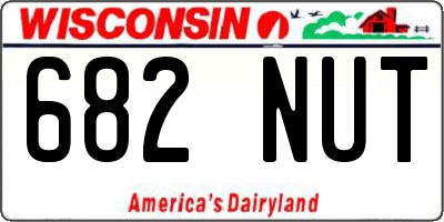 WI license plate 682NUT