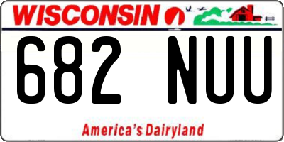 WI license plate 682NUU
