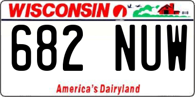 WI license plate 682NUW