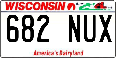 WI license plate 682NUX