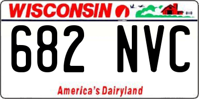 WI license plate 682NVC