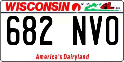 WI license plate 682NVO