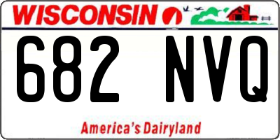 WI license plate 682NVQ