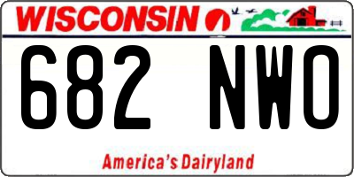 WI license plate 682NWO