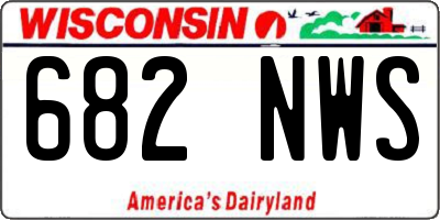 WI license plate 682NWS