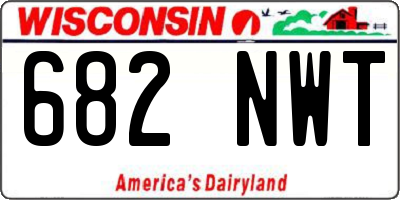 WI license plate 682NWT