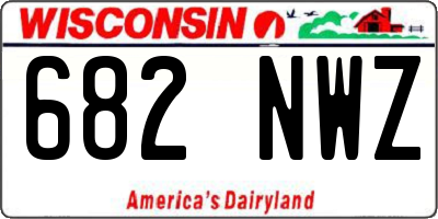 WI license plate 682NWZ