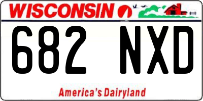 WI license plate 682NXD