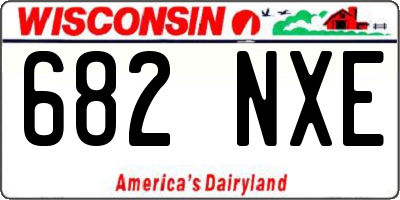 WI license plate 682NXE