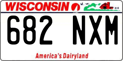 WI license plate 682NXM