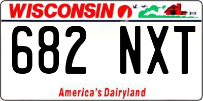 WI license plate 682NXT