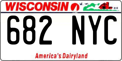 WI license plate 682NYC