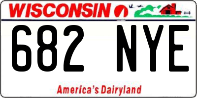 WI license plate 682NYE
