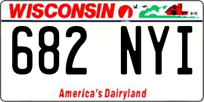 WI license plate 682NYI