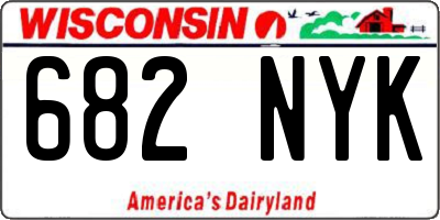 WI license plate 682NYK