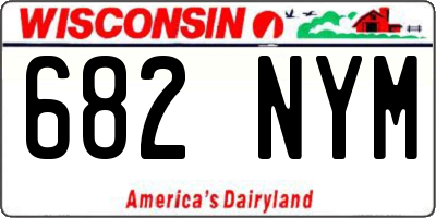 WI license plate 682NYM