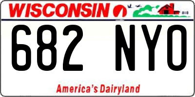 WI license plate 682NYO