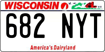 WI license plate 682NYT