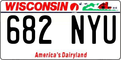 WI license plate 682NYU