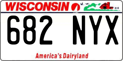 WI license plate 682NYX