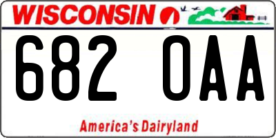 WI license plate 682OAA