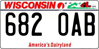 WI license plate 682OAB
