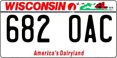 WI license plate 682OAC